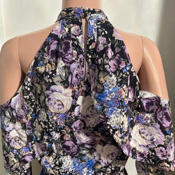 PARKER Women’s Noemi Floral Cold Shoulder Silk Dress - Picture 9 of 15